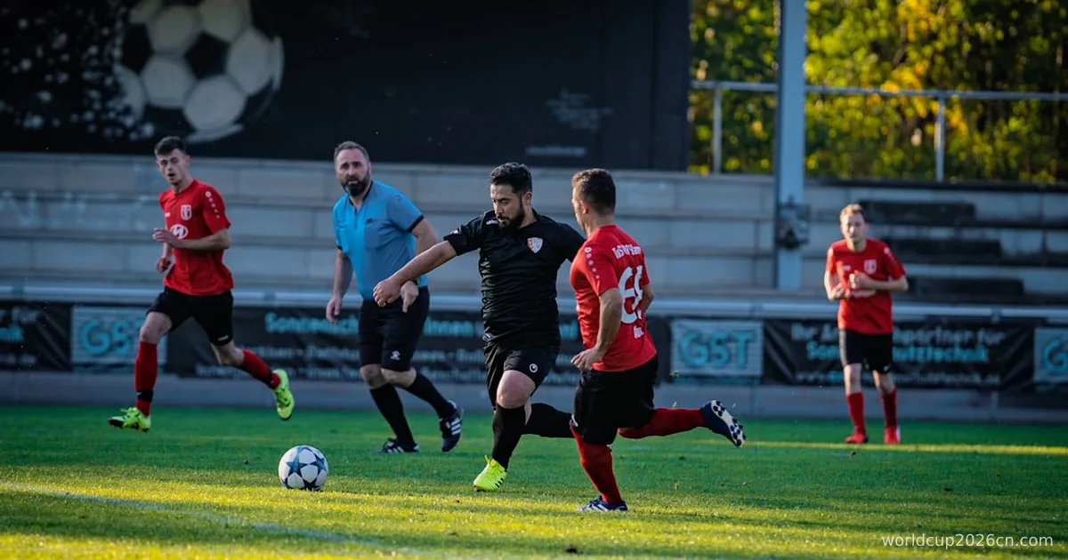 a group of men playing football