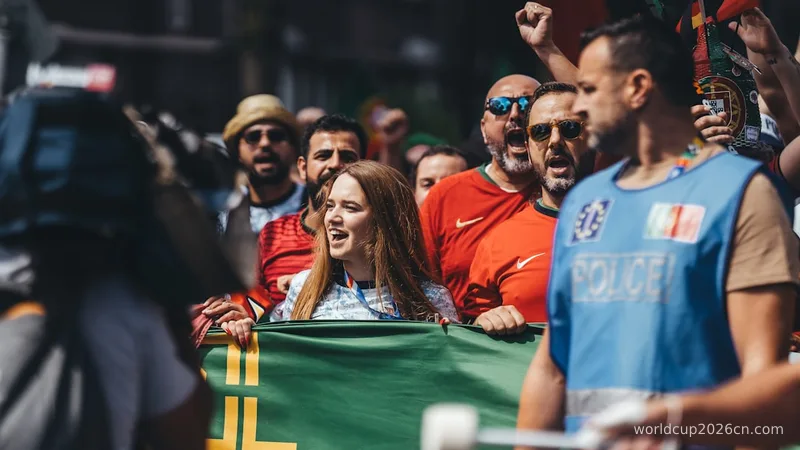 A group of people holding a large green flag