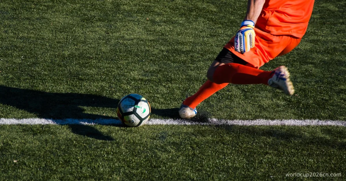 man kicking soccer ball on field
